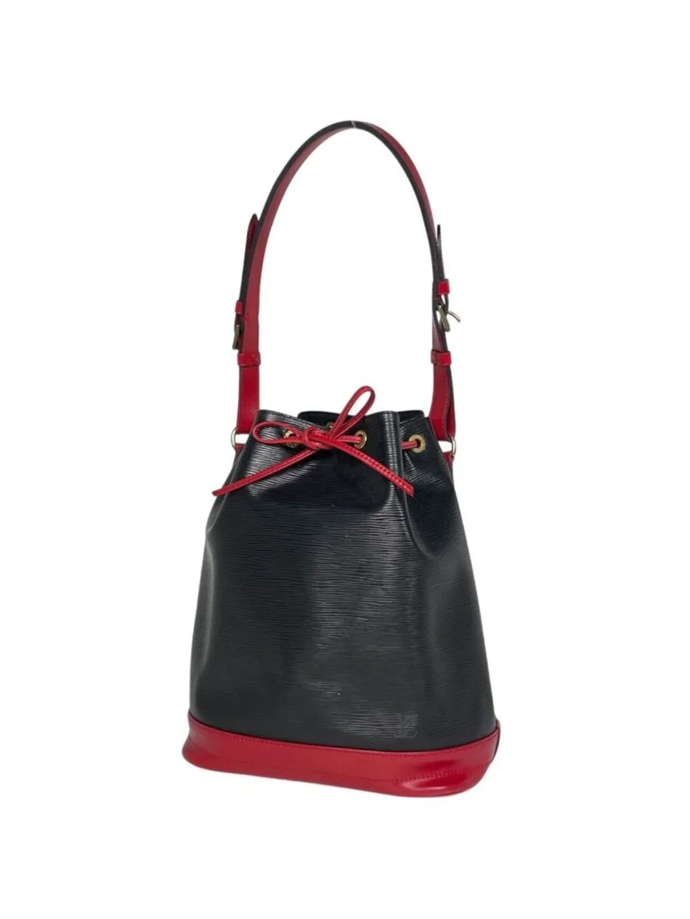 Louis Vuitton Shoulder Drawstring Bag Epi Noir Castilian